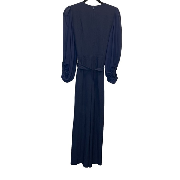 Donna Ricco Long Sleeve Wrap Jumpsuit Navy Blue Size 4 New Read Description - Picture 6 of 9